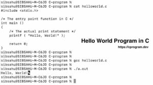 Hello World Program in C – C Program